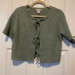 Open Tie Front Sweater